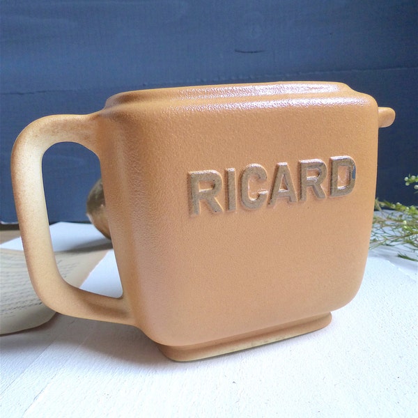 Vintage français Pichet Cruche RICARD Pastis Marron Ceramique ANCIEN french jug PUB from France deco bistrot bar Ceramic Brown