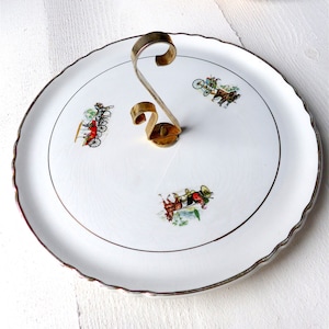 Old French cheese tray Moulin des Loups Orchies model Calèche Vintage French cheese ashtray decoration shabby kitchen deco