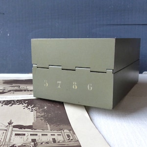 Ancien français BOITE de rangement bureau Vintage shabby decor classement années 50/60