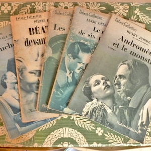 5 alte Bücher SELECT Collection ed.Flammarion Roman Ann.30 Vintage französisches Romanbuch Farrère Bordeaux Frondaie Bourget Delarue-Mardrus