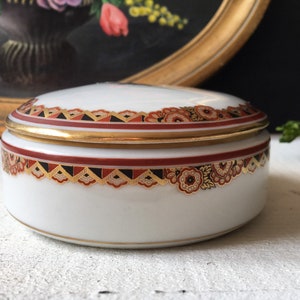 LIMOGES France Boite à bijoux Vintage Français LAVERGNE années 20 art deco porcelaine ancien decor shabby français motif ancien