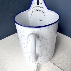 Old enameled wall fountain, French Shabby, vintage flower vase