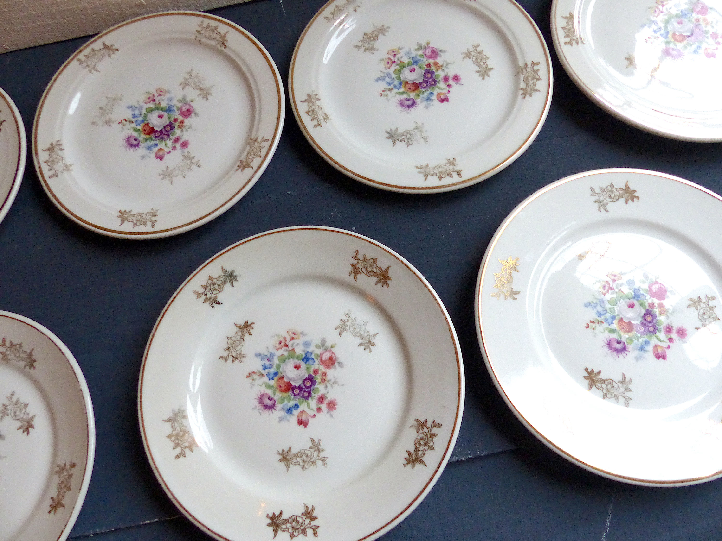 Lot De 5 Assiettes à Dessert Vintage MAGNET – Mélamine – Décor Fraises – France