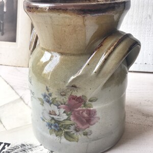 Alter Topf / rustikale Vintage-Keramik aus Frankreich / schicke Landvase / SHABBY / Küchenbehälter / Skimmer-Ladle-Aufbewahrung