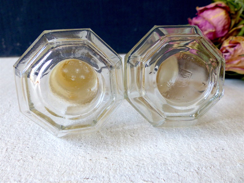 Vintage salt and pepper french vintage decor kitchen decor Bistro glass