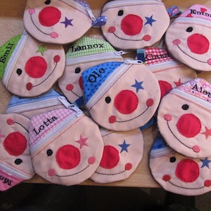Kinder Geldbeutel mit Name Clown - Mitbringsel, Kindergeburtstag, Taschengeld