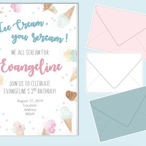 Ice Cream Birthday Party Invitation