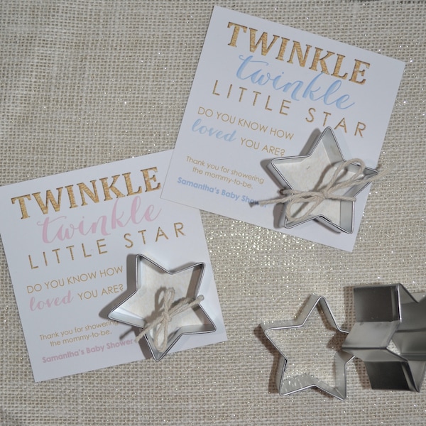 Twinkle Twinkle Baby Shower Favor, Cookie Cutter Favor, Baby Shower Favor, Twinkle Favor