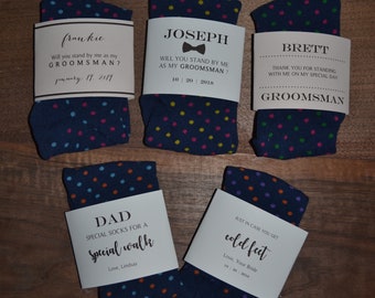 Groomsmen Sock Labels,  Father of the Bride/Groom Sock Labels, Custom Sock Labels, Groom Sock Label