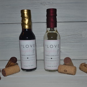 10 Mini Wine Favors, Bridal Shower Wine Labels, To Love Laughter & Happily Ever After, Wine Labels, Bridal Shower Favor