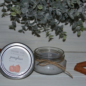 Baby Shower Candle Favor - Pumpkin Theme, Pumpkin Baby Shower, Fall Baby Shower