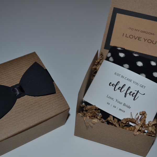 GROOM Sock Label & Gift Box - Cold Feet