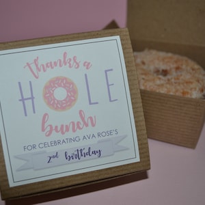 Thanks a hole bunch - Birthday Party Donut Box, Donut Box Favor