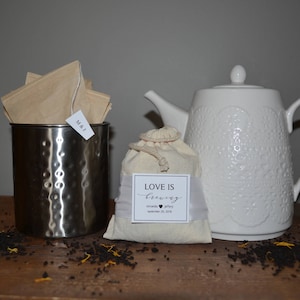 Love is Brewing, Tea Bag Favor, Bridal Shower Favor, Personalized Label, Tea Favor