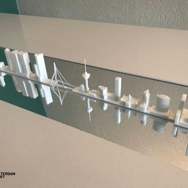 Rotterdam Skyline kunstwerk beeldje architectuur schaalmodel miniworld 3D print