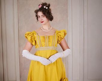Yellow Jane Austen Ball Dress for Regency Events