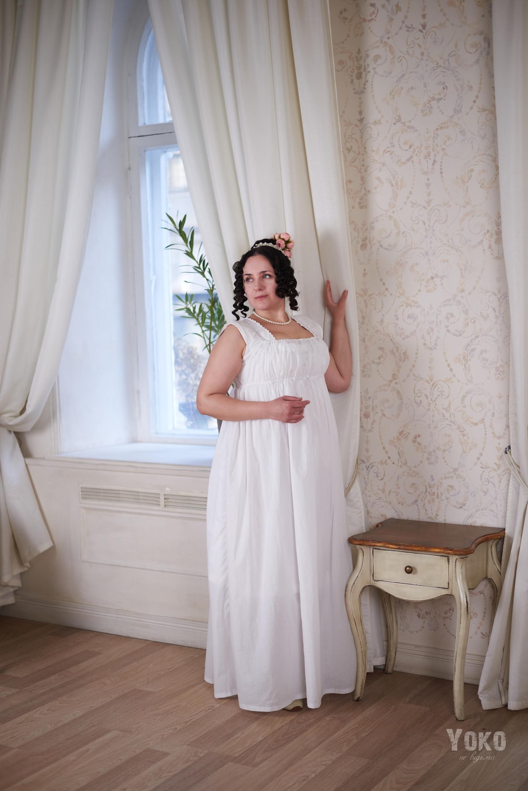 Enagua de apertura frontal estilo Regencia Vestido interior de