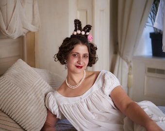 Biedermeier, Victorian Era Chemise, Historical Lingerie Slip for Regency Reenactment