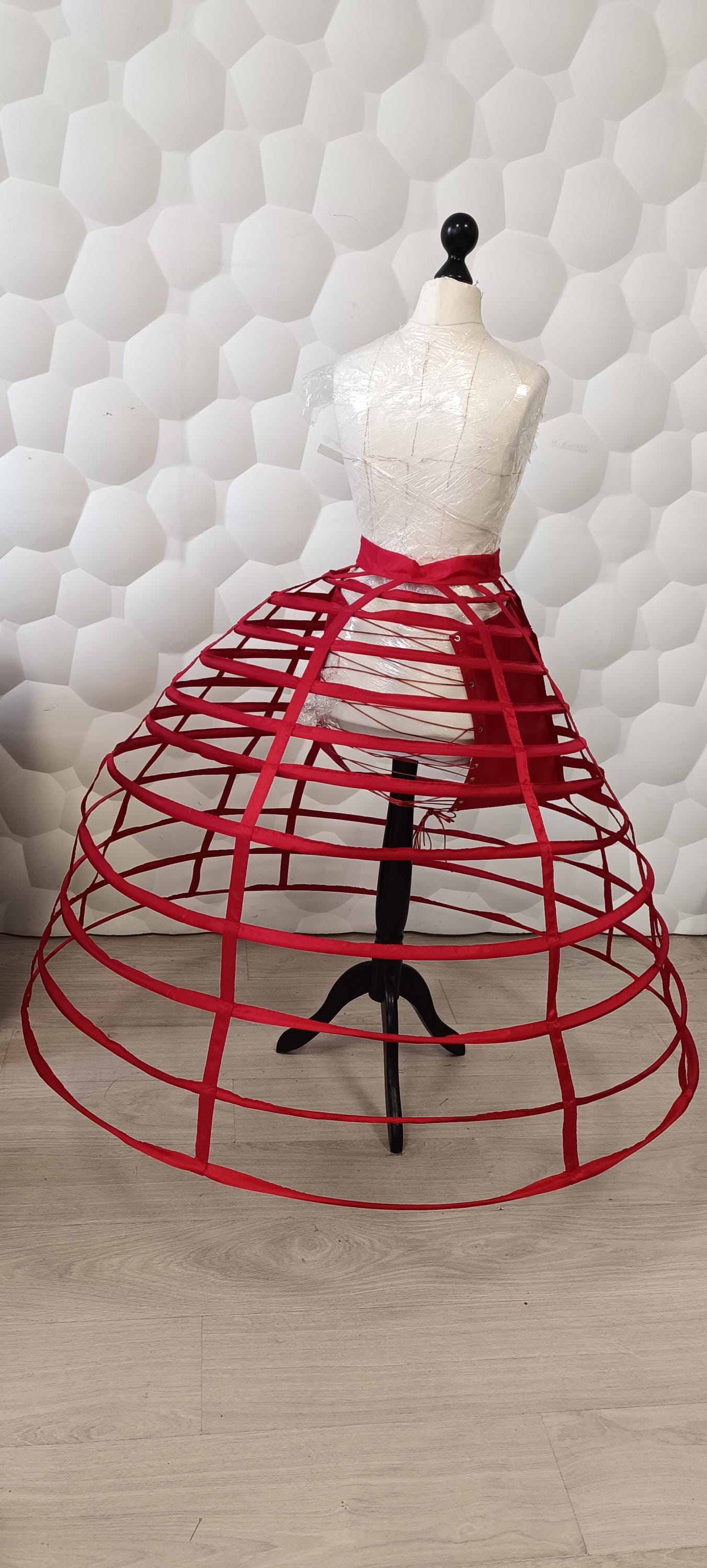 fashion cage crinoline dress victorian small hoop crinoline Victorian Elliptical Cage Crinoline Hoop for Late 1860s Dress