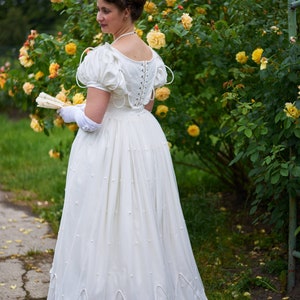 1820s Wedding Gown Late Regency Early Victorian Romantic Dress