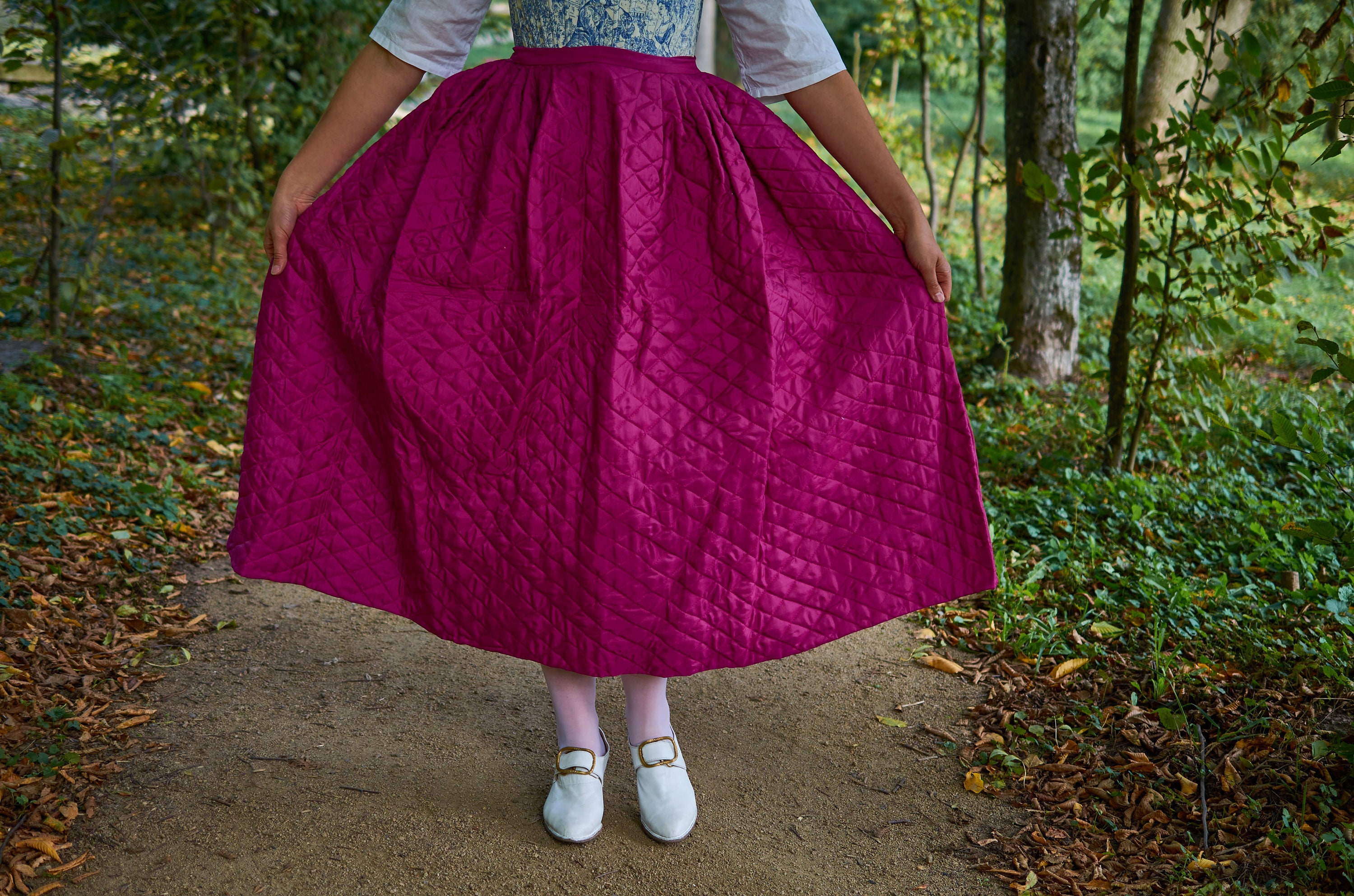 スカート 19th Hand Quilted Petticoat Skirt Purple 19th Hand Quilted Petticoat Skirt Purple