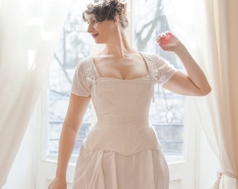 1830s corded Early Victorian Biedermeier Romantic Corded Corset