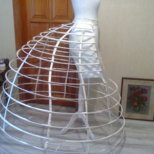 Victorian  Elliptical Cage Crinoline Hoop for Late 1860s Dress