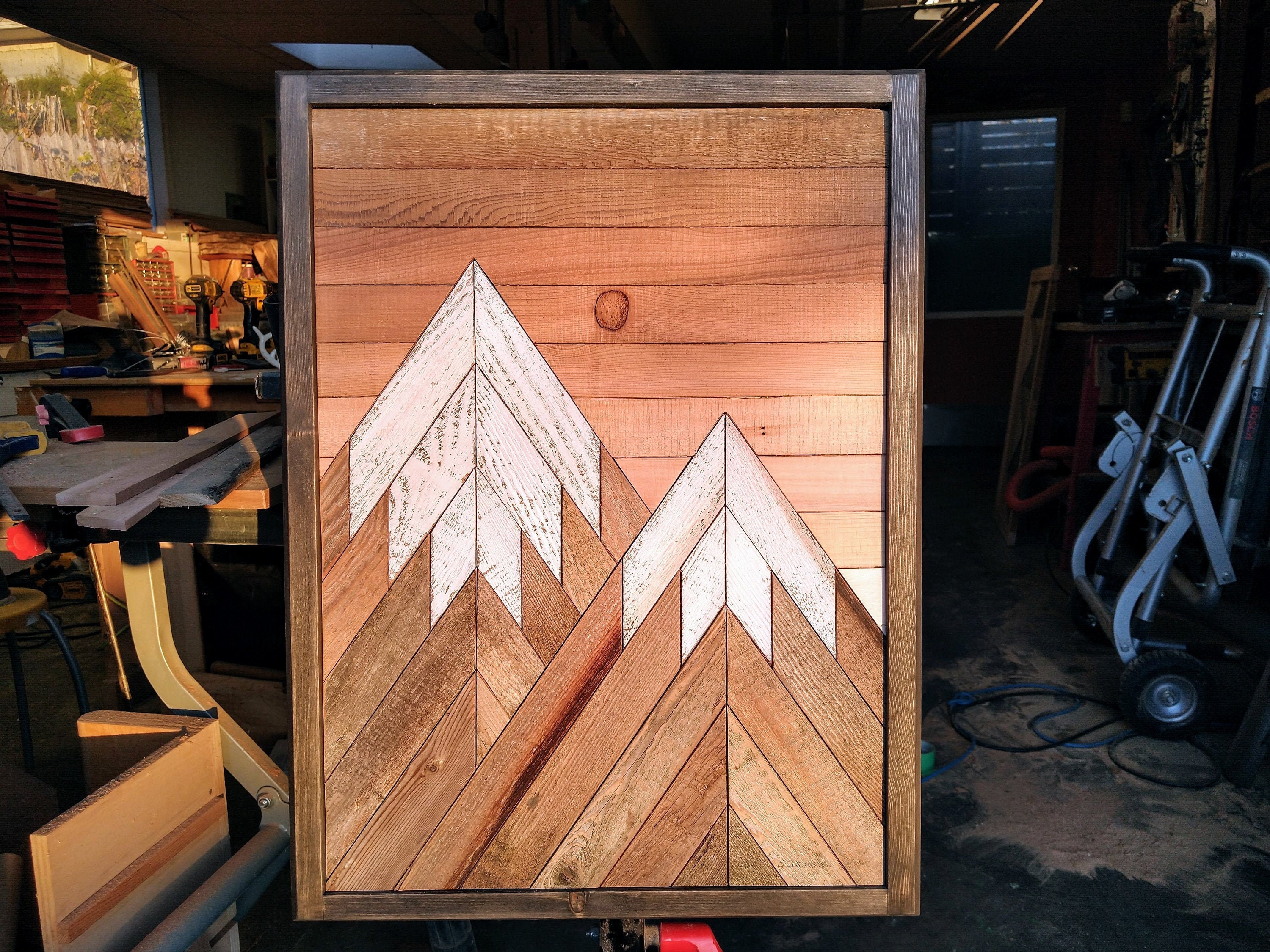 Mountain Wall Art Reclaimed Cedar Vancouver B.C. by Danny Etsy