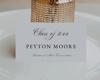 Elegant Graduation Name Card Insert, Printable Graduation Announcement Insert Template, Editable Graduation Enclosure Card, Templett