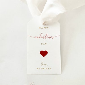 Printable Valentine's Day Gift Tag, Modern Valentines Day Tag Calligraphy, Personalized Favor Tag, Editable Valentine Gift Tag Template