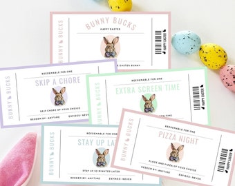 Editable Easter Coupon Book, Fun Easter Coupon Book Gift for Kids, Printable Coupon for Easter Basket, Non Candy Easter Gift, Templett