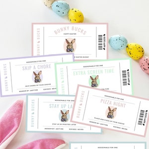 Editable Easter Coupon Book, Fun Easter Coupon Book Gift for Kids, Printable Coupon for Easter Basket, Non Candy Easter Gift, Templett image 1