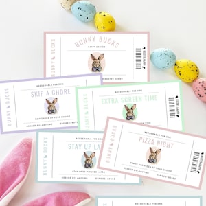 Editable Easter Coupon Book, Fun Easter Coupon Book Gift for Kids, Printable Coupon for Easter Basket, Non Candy Easter Gift, Templett image 1