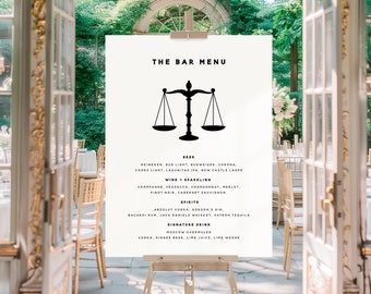 Law School Graduation Bar Menu, Funny The Bar Law School Graduation Party Sign, Meet Me At The Bar, Graduation Decoration, Editable Templett