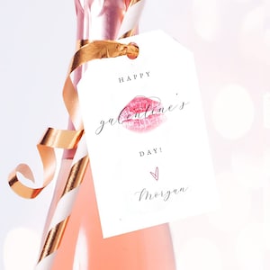 Printable Galentine&#39;s Day Gift Tag, Modern Galentines Day Tag Calligraphy, Personalized Favor Tag, Editable Valentine Gift Tag Template