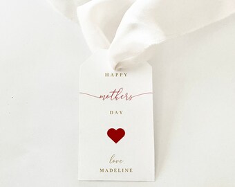 Printable Mother's Day Gift Tag, Modern Mothers Day Tag Calligraphy, Personalized Favor Tag, Editable Gift Tag for Mom Template