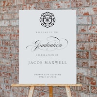 Fireman Graduation Party Welcome Sign, Editable Fire Academy Graduation ...