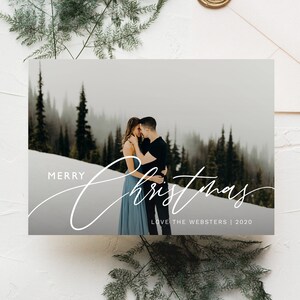 Minimalistische kerstkaart fotosjabloon, voeg uw foto-kerstkaart, vakantiefotokaart, INSTANT DOWNLOAD, bewerkbare sjabloon #MCD2515 toe