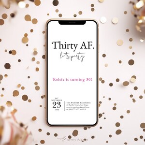 30歳の誕生日パーティー招待状テンプレート、面白い30歳の誕生日招待状、30歳の誕生日招待状、モバイル30歳の誕生日招待状