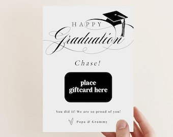 Graduation Gift Card Holder, Printable Graduation Gift Card Holder, Graduation Gift, Printable Gift Card Certificate, Templett
