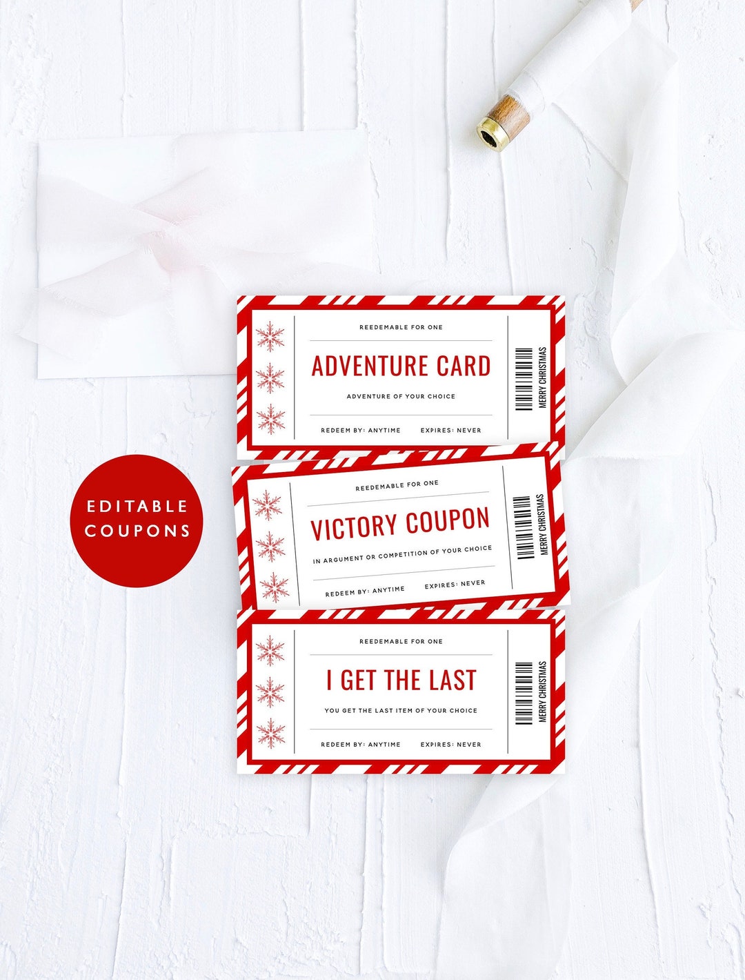 Editable Christmas Coupon Book Fun Holiday Coupon Book Gift Etsy