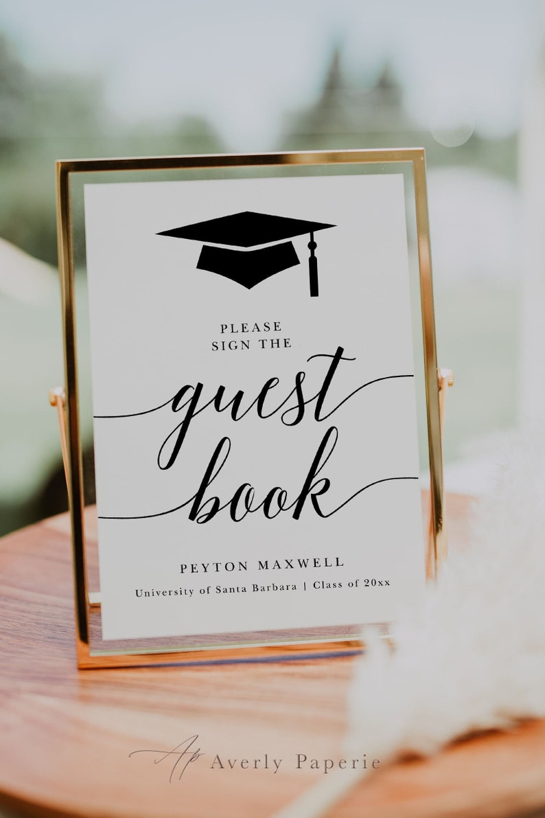 Graduation Party Sign Template Printable Graduation Guestbook - Etsy