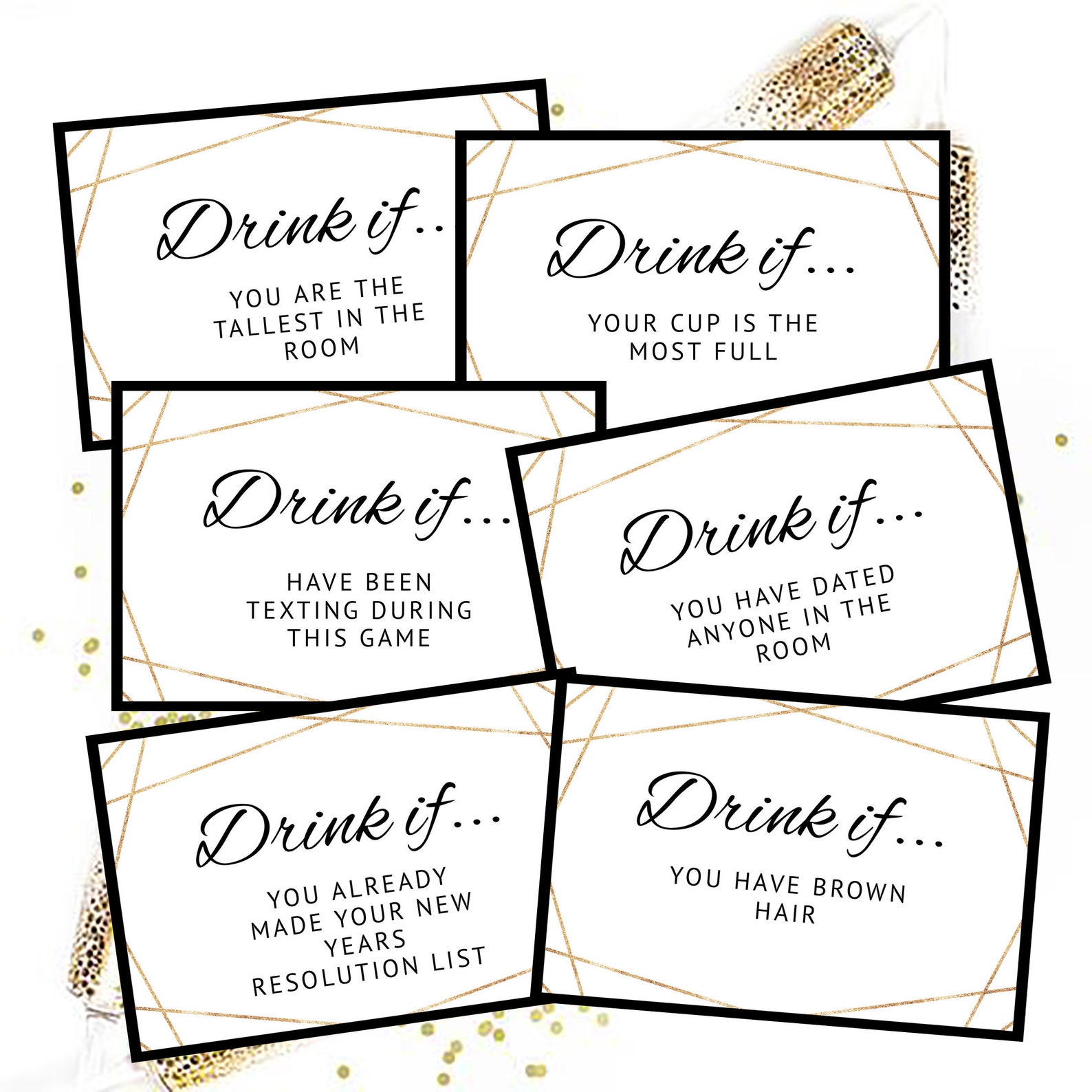 Printable New Years Eve Game, Drink If New Years Eve Drinking Game, New ...