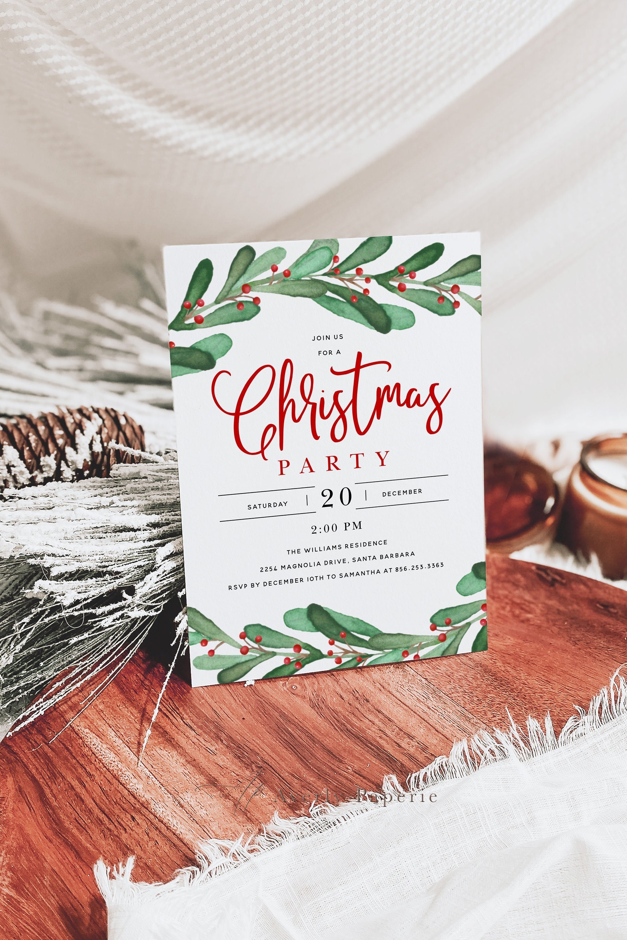 Editable Christmas Party Invitation Printable Christmas - Etsy