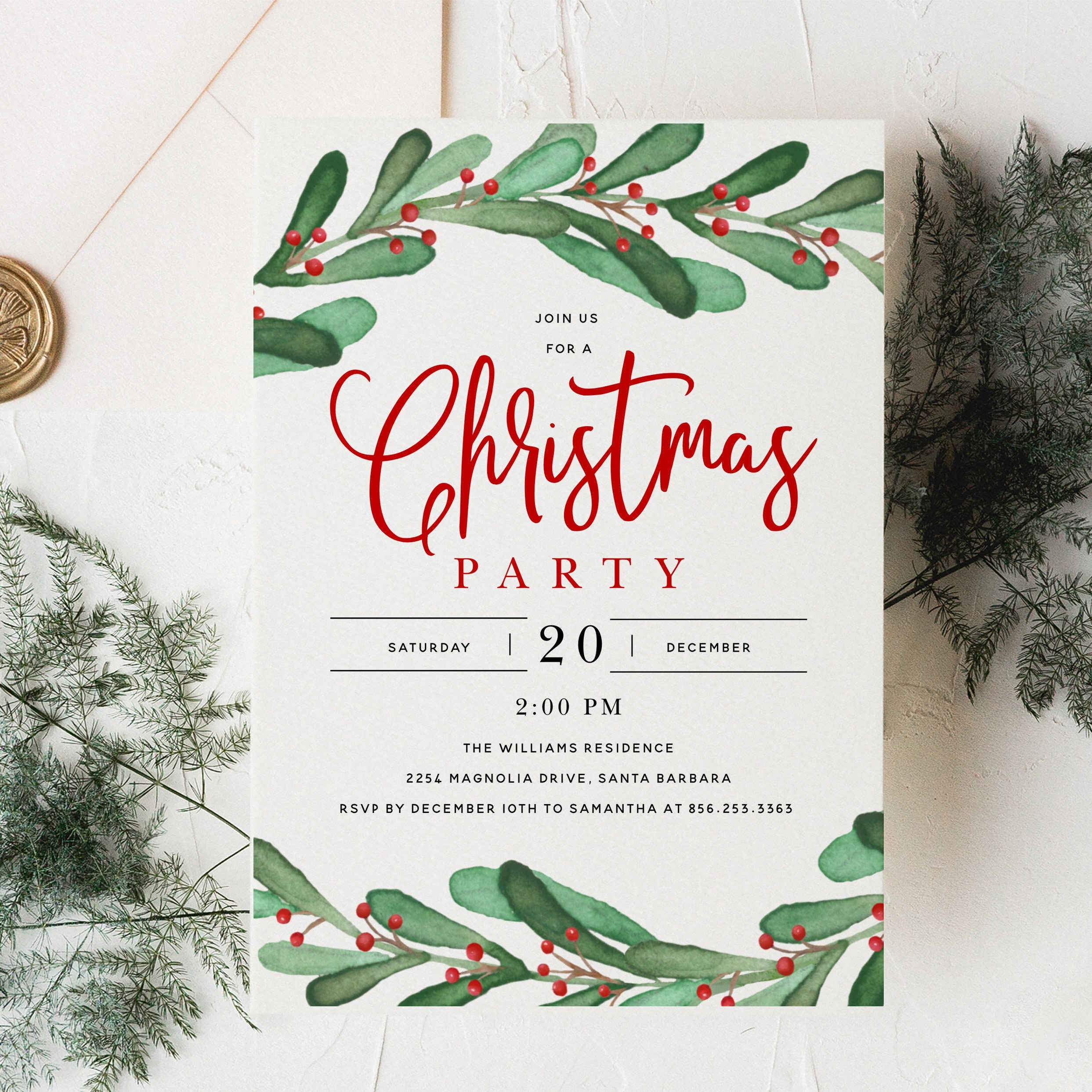 Editable Christmas Party Invitation Printable Christmas | Etsy