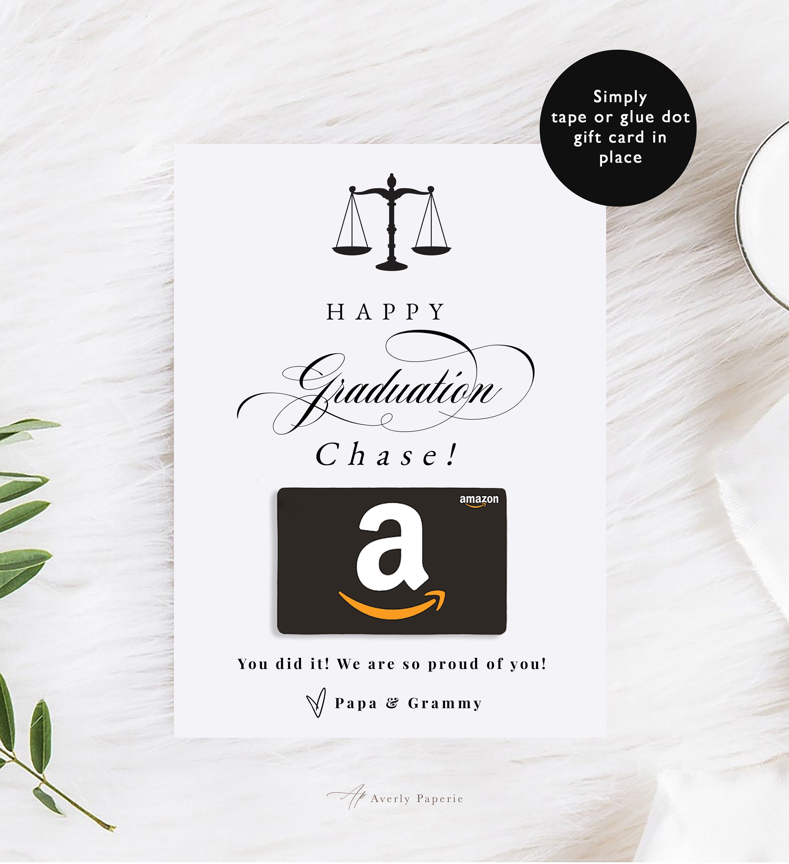 Graduation Gift Card Holder Printable Law School Graduation Etsy