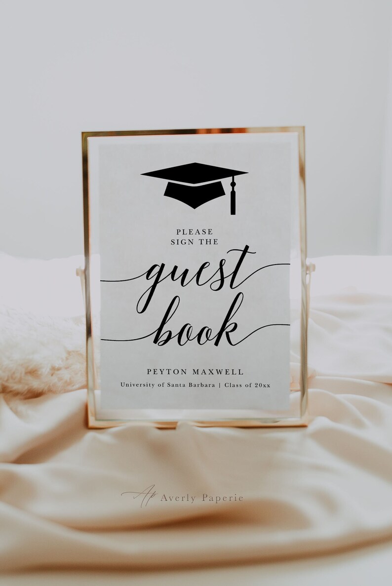 Graduation Party Sign Template Printable Graduation Guestbook - Etsy