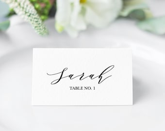 Editable Wedding Place Card Template, Minimalist Wedding Place Card Printable, Instant Download Seating Card Template For Modern Wedding