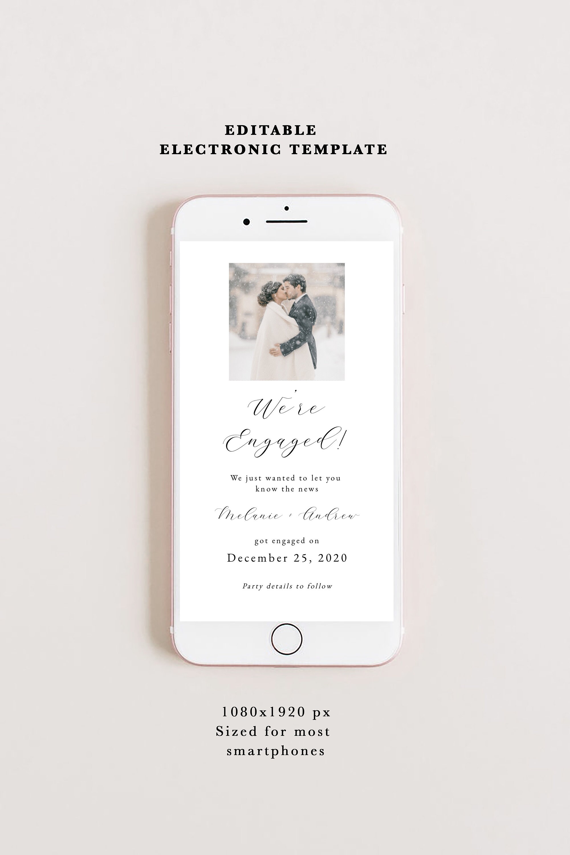 Engement Text Engagement Text Announcement Template, We're Engaged Photo Announcement ...