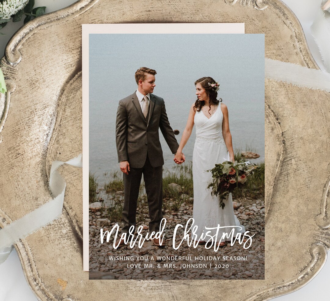 Just Married Christmas Cards 